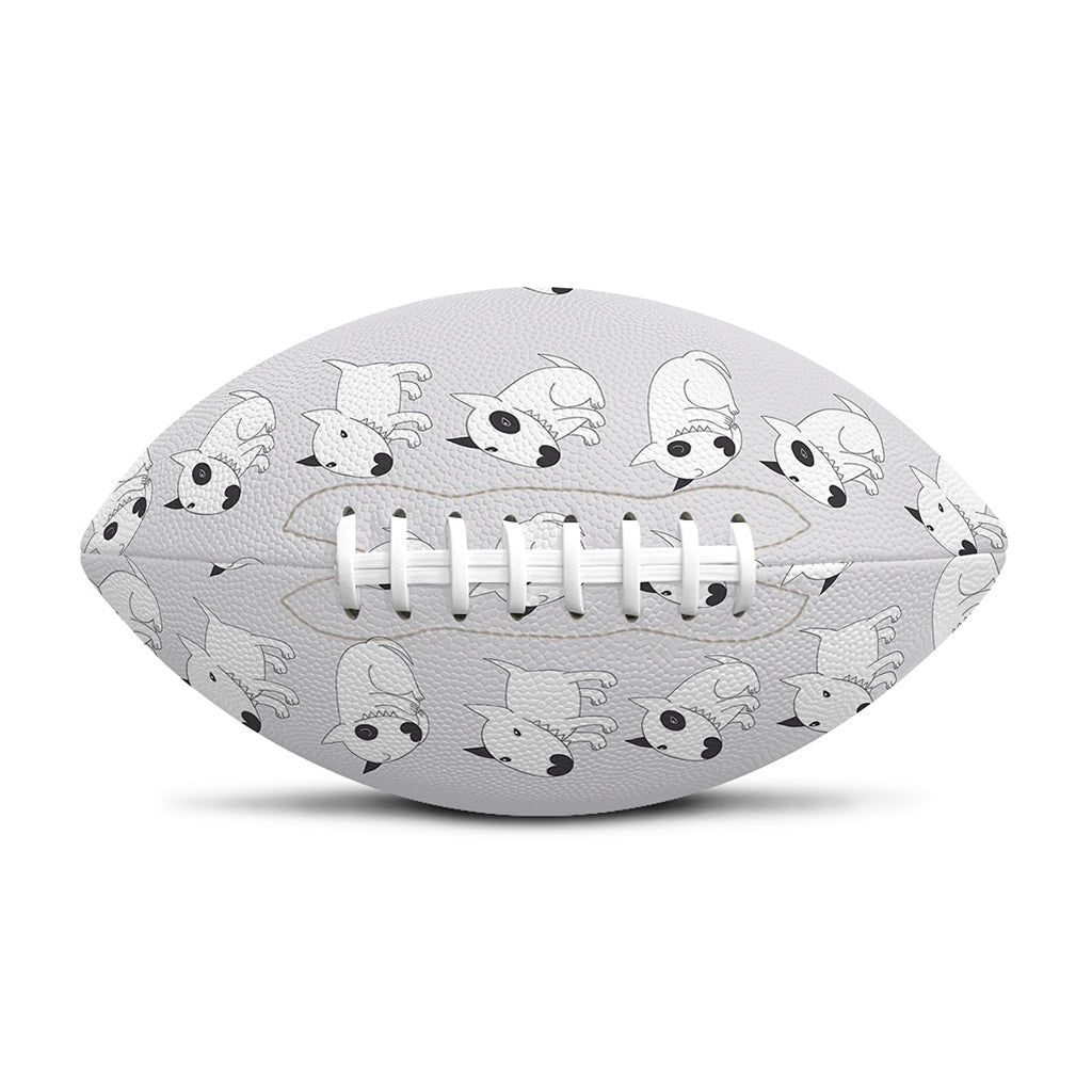 Doodle Bull Terrier Pattern Print Rugby Ball