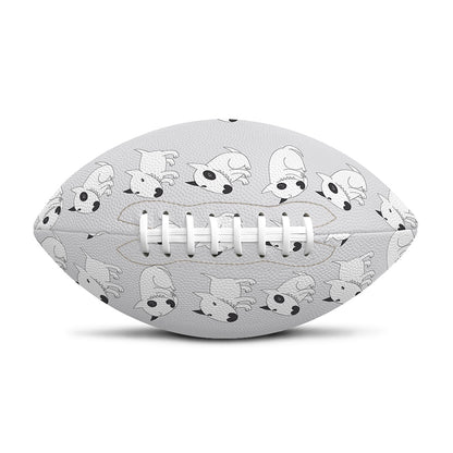 Doodle Bull Terrier Pattern Print Rugby Ball