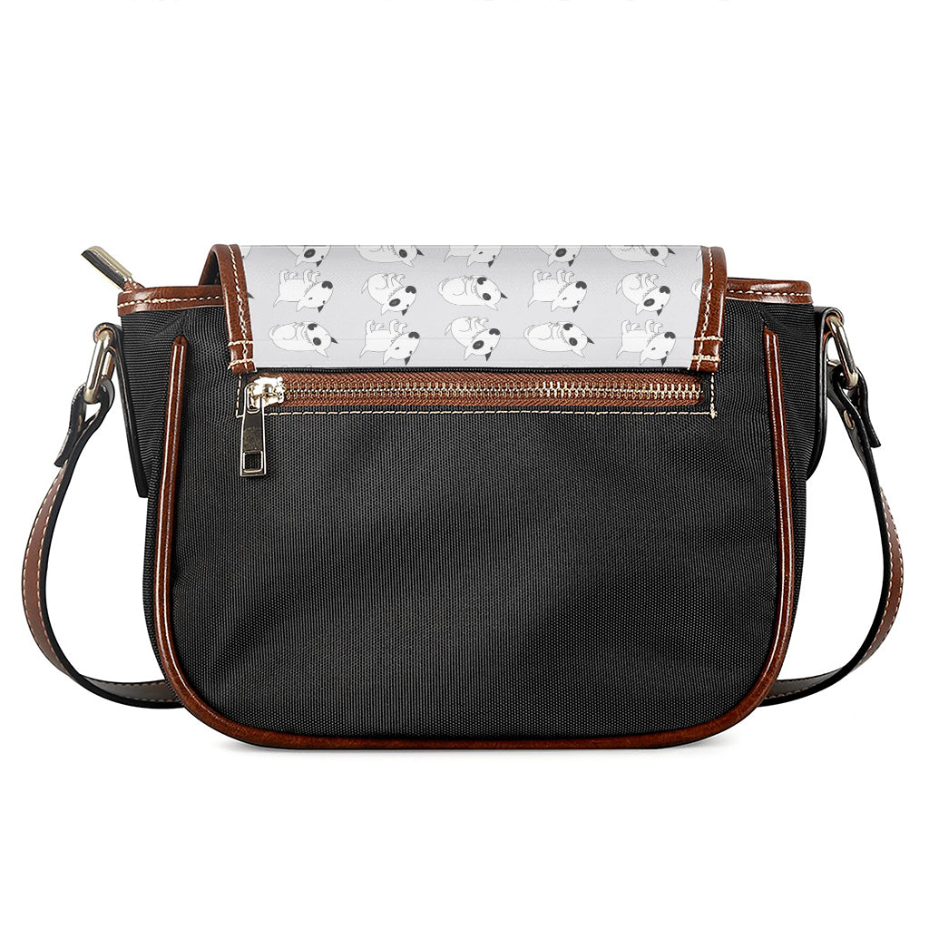Doodle Bull Terrier Pattern Print Saddle Bag