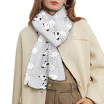 Doodle Bull Terrier Pattern Print Scarf