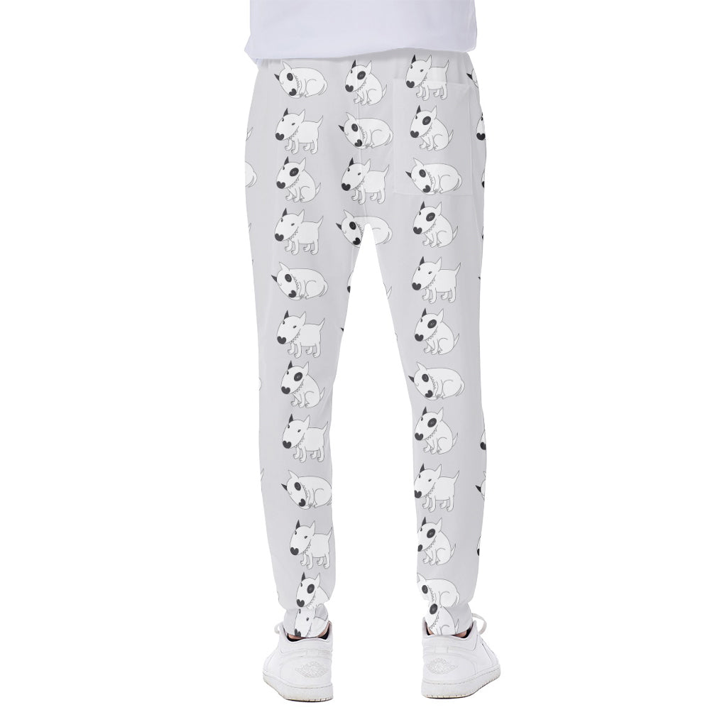 Doodle Bull Terrier Pattern Print Scuba Joggers