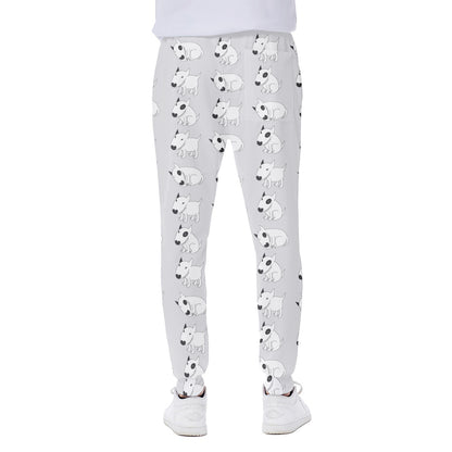 Doodle Bull Terrier Pattern Print Scuba Joggers