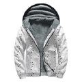 Doodle Bull Terrier Pattern Print Sherpa Lined Zip Up Hoodie