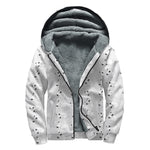Doodle Bull Terrier Pattern Print Sherpa Lined Zip Up Hoodie