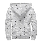 Doodle Bull Terrier Pattern Print Sherpa Lined Zip Up Hoodie
