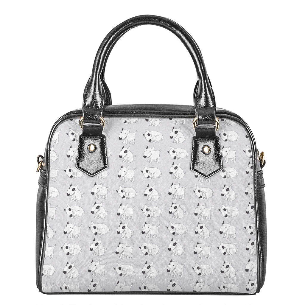 Doodle Bull Terrier Pattern Print Shoulder Handbag