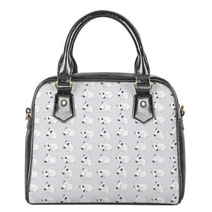 Doodle Bull Terrier Pattern Print Shoulder Handbag