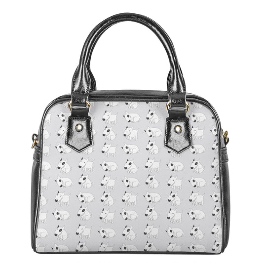Doodle Bull Terrier Pattern Print Shoulder Handbag