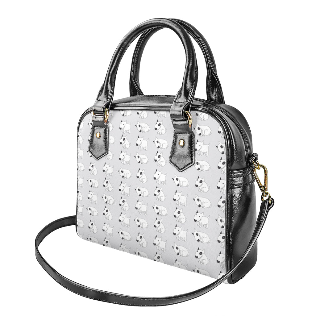 Doodle Bull Terrier Pattern Print Shoulder Handbag