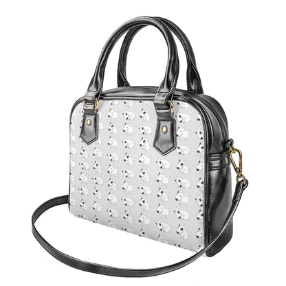 Doodle Bull Terrier Pattern Print Shoulder Handbag