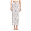 Doodle Bull Terrier Pattern Print Side Slit Maxi Skirt