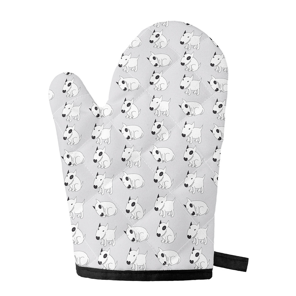 Doodle Bull Terrier Pattern Print Single Oven Mitt