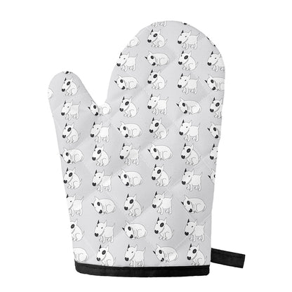 Doodle Bull Terrier Pattern Print Single Oven Mitt