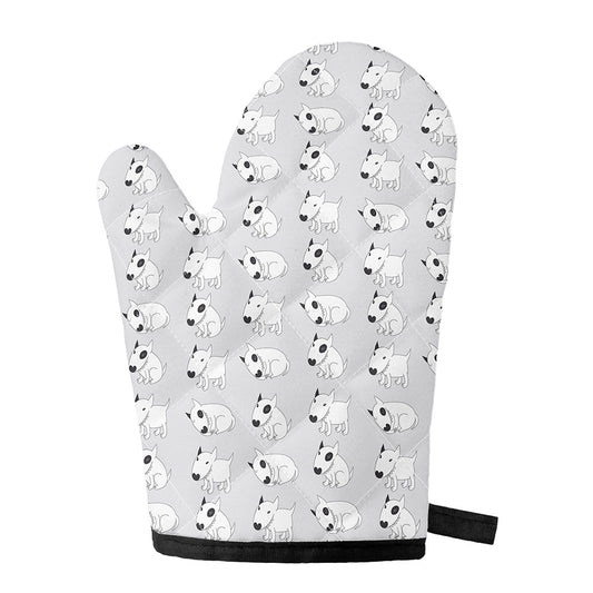 Doodle Bull Terrier Pattern Print Single Oven Mitt