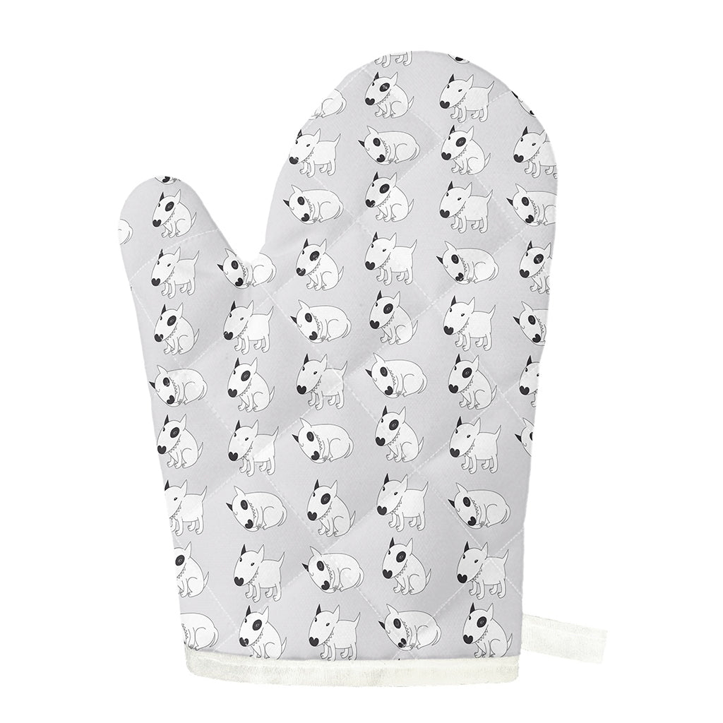 Doodle Bull Terrier Pattern Print Single Oven Mitt