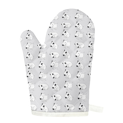 Doodle Bull Terrier Pattern Print Single Oven Mitt