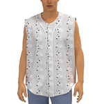Doodle Bull Terrier Pattern Print Sleeveless Baseball Jersey