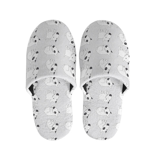 Doodle Bull Terrier Pattern Print Slippers