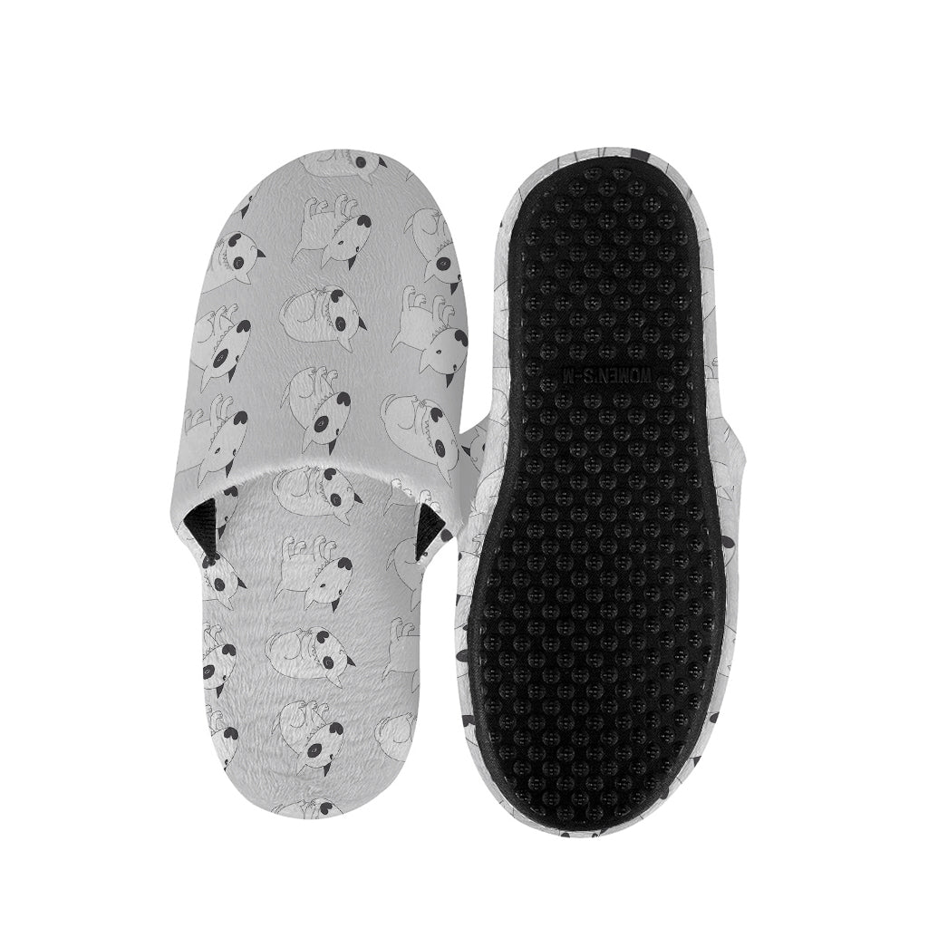 Doodle Bull Terrier Pattern Print Slippers