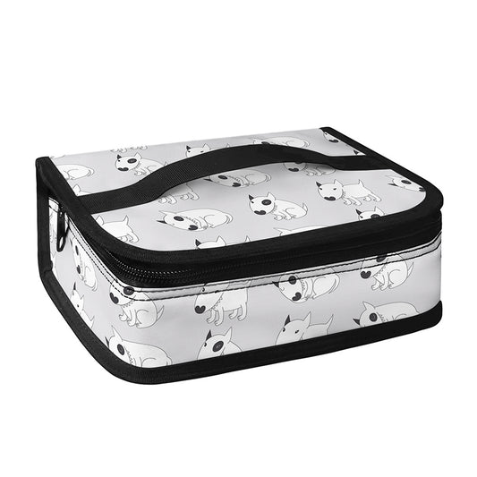 Doodle Bull Terrier Pattern Print Small Lunch Bag