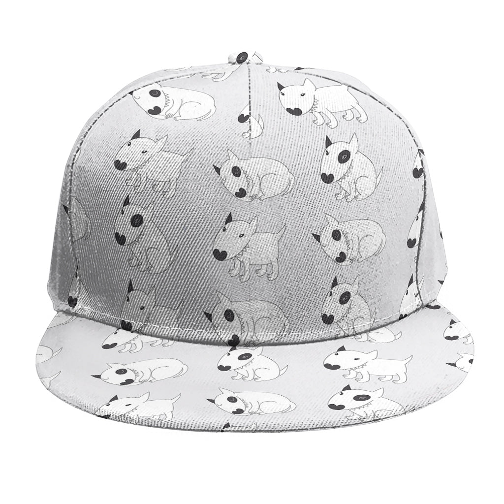 Doodle Bull Terrier Pattern Print Snapback Cap