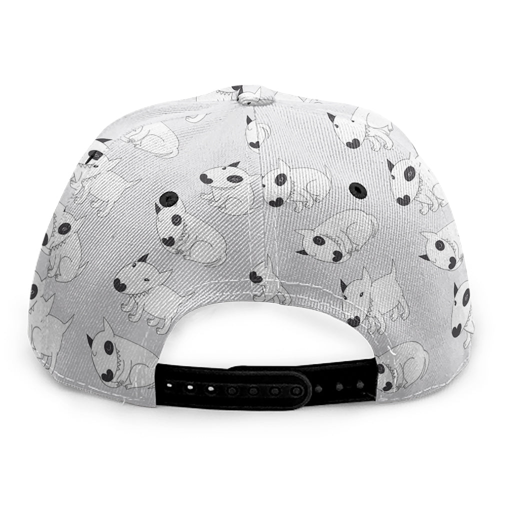 Doodle Bull Terrier Pattern Print Snapback Cap