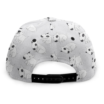 Doodle Bull Terrier Pattern Print Snapback Cap
