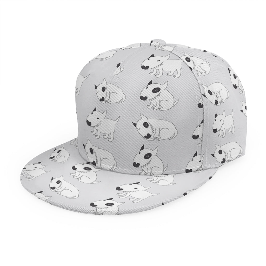 Doodle Bull Terrier Pattern Print Snapback Cap