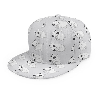 Doodle Bull Terrier Pattern Print Snapback Cap