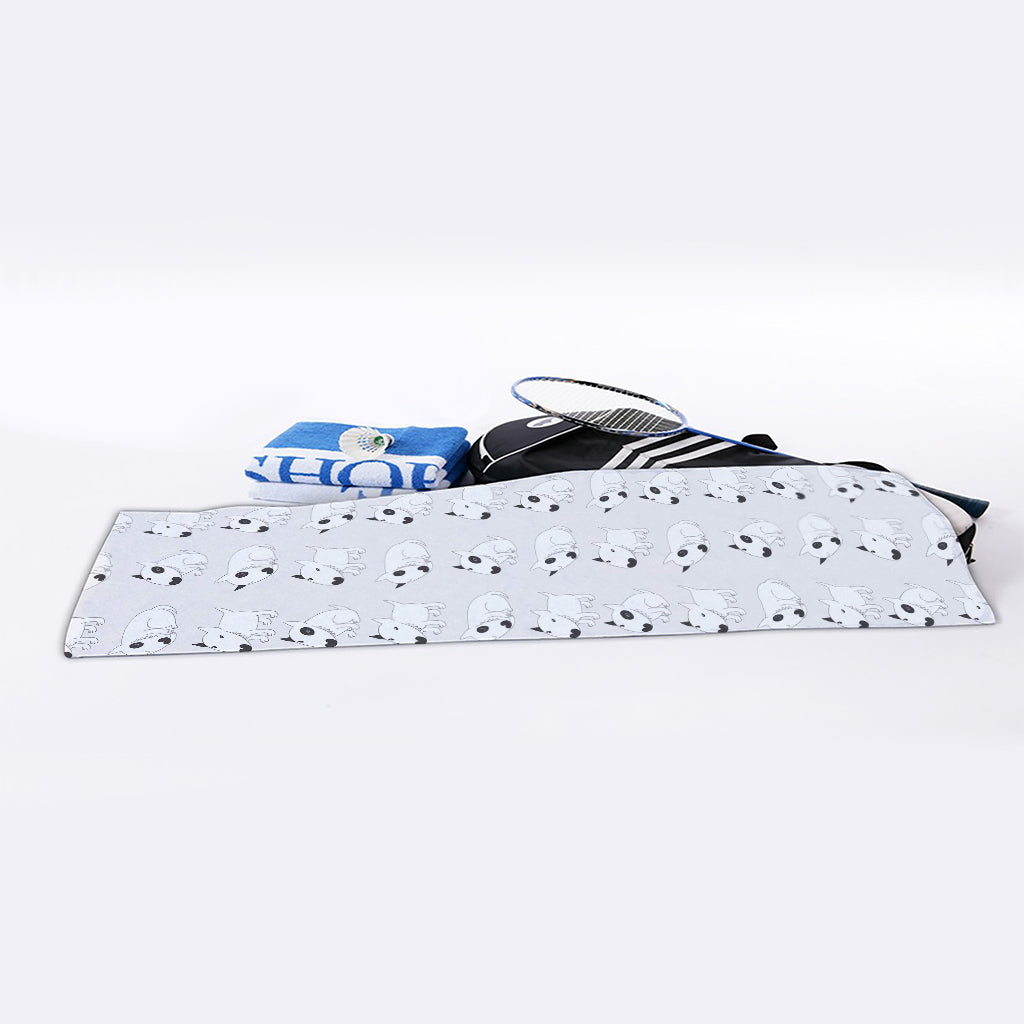 Doodle Bull Terrier Pattern Print Sports Towel