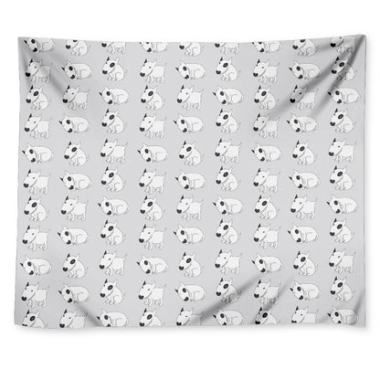Doodle Bull Terrier Pattern Print Tapestry