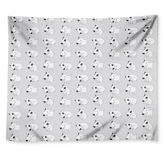 Doodle Bull Terrier Pattern Print Tapestry