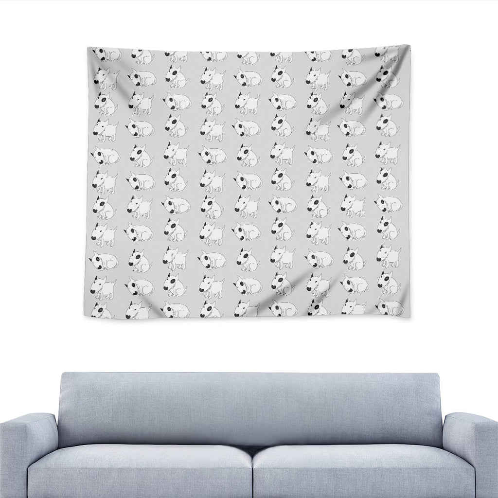 Doodle Bull Terrier Pattern Print Tapestry