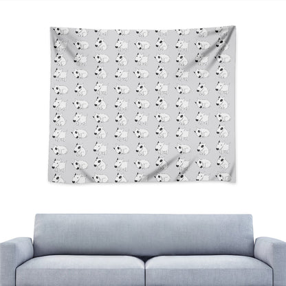 Doodle Bull Terrier Pattern Print Tapestry