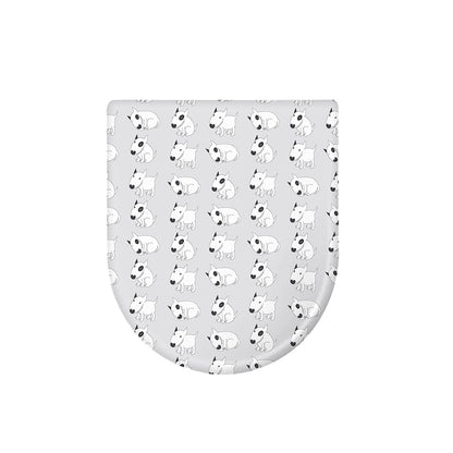Doodle Bull Terrier Pattern Print Toilet Lid Cover