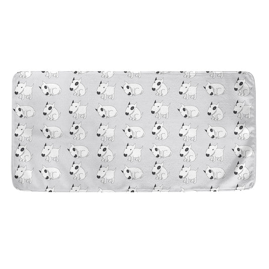 Doodle Bull Terrier Pattern Print Towel
