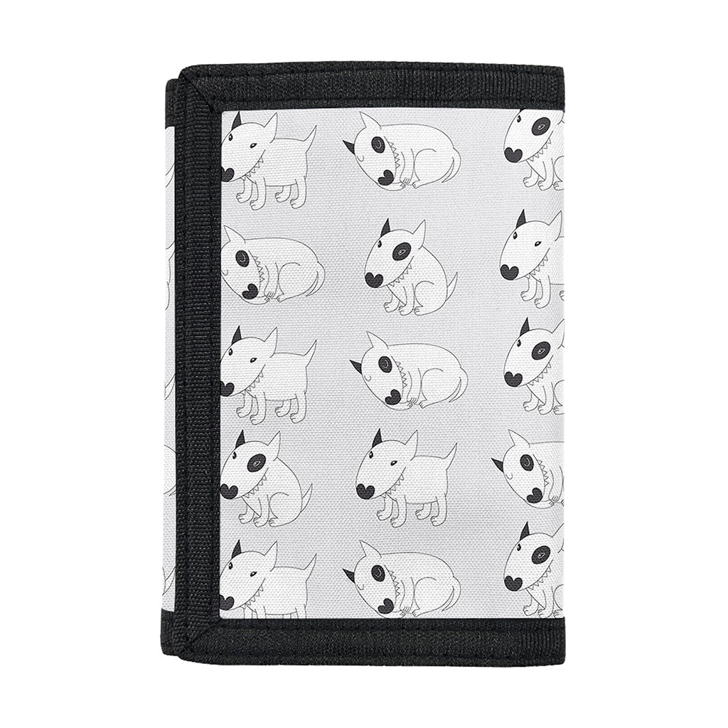 Doodle Bull Terrier Pattern Print Trifold Wallet