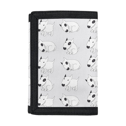 Doodle Bull Terrier Pattern Print Trifold Wallet