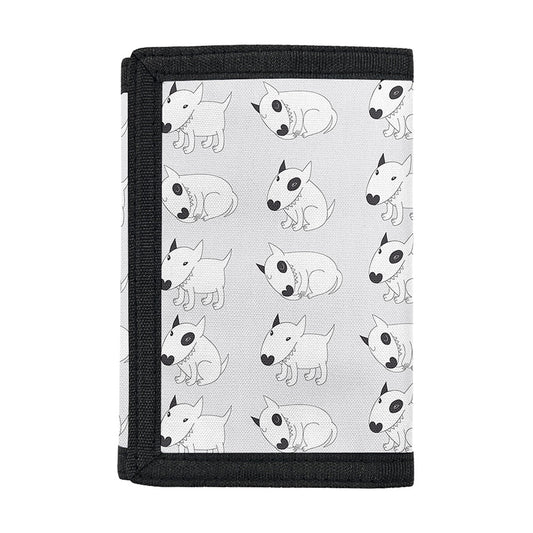 Doodle Bull Terrier Pattern Print Trifold Wallet