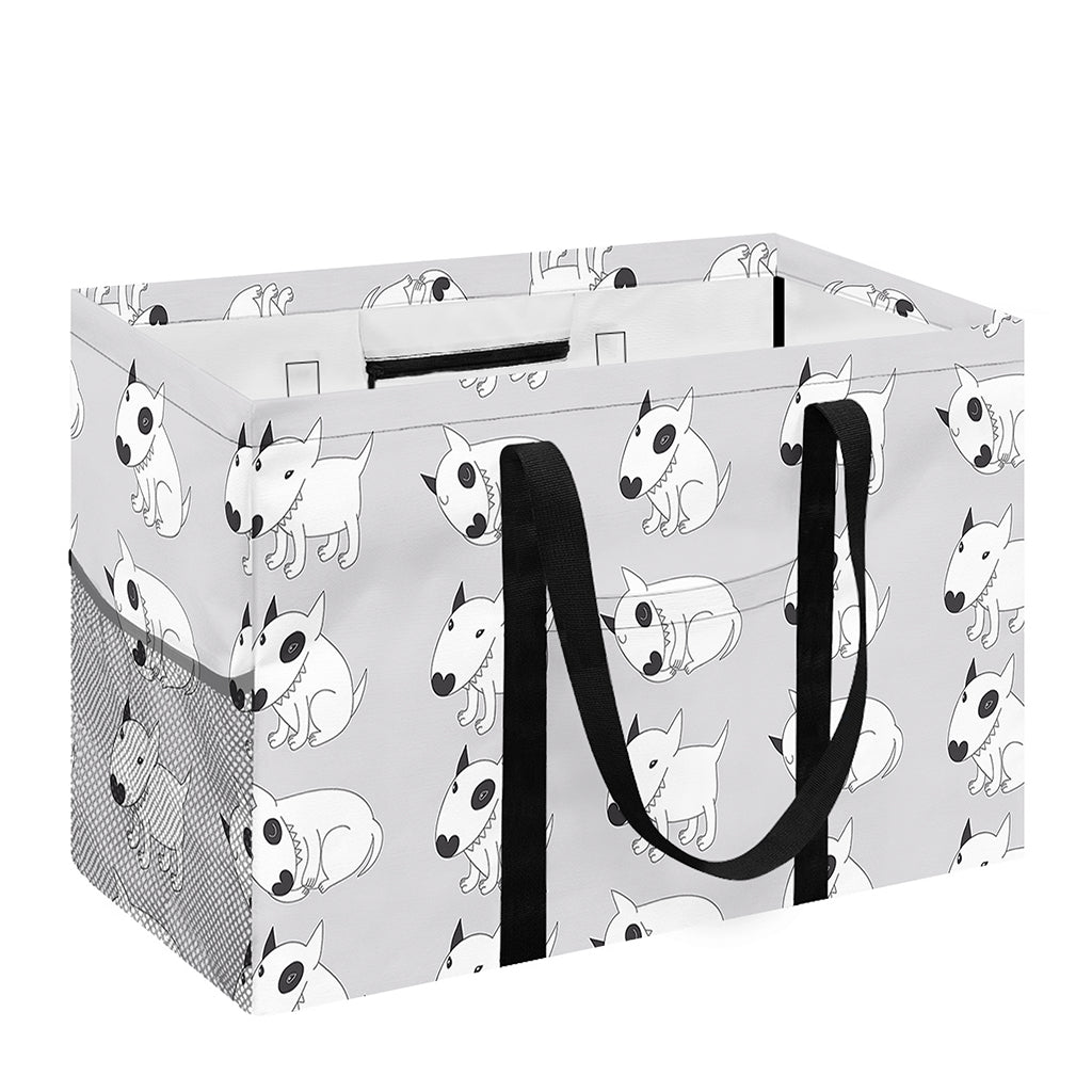 Doodle Bull Terrier Pattern Print Utility Tote Bag