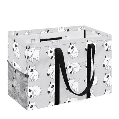 Doodle Bull Terrier Pattern Print Utility Tote Bag