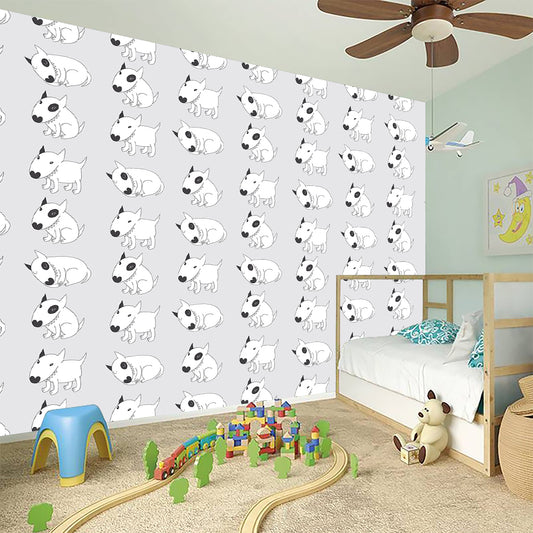 Doodle Bull Terrier Pattern Print Wall Sticker