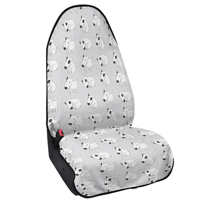 Doodle Bull Terrier Pattern Print Waterproof Car Seat Cover