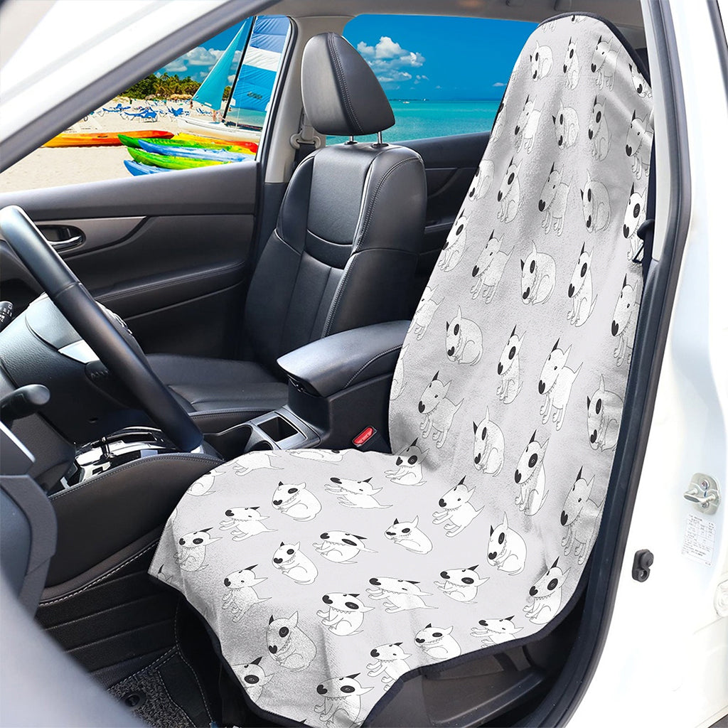 Doodle Bull Terrier Pattern Print Waterproof Car Seat Cover
