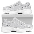 Doodle Bull Terrier Pattern Print White Chunky Shoes