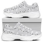 Doodle Bull Terrier Pattern Print White Chunky Shoes