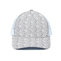Doodle Bull Terrier Pattern Print White Mesh Trucker Hat