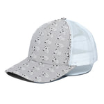 Doodle Bull Terrier Pattern Print White Mesh Trucker Cap
