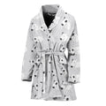 Doodle Bull Terrier Pattern Print Women's Bathrobe