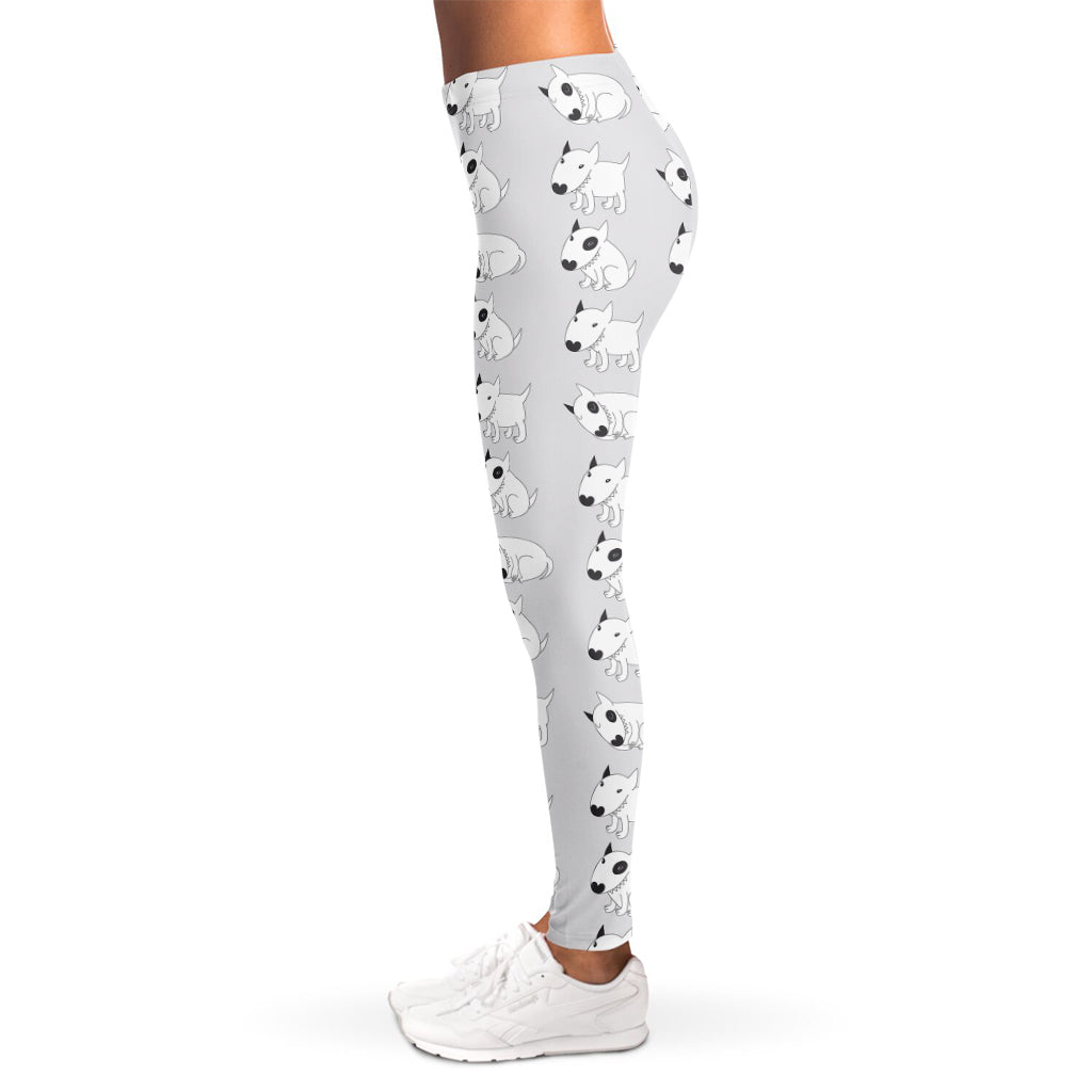 Doodle Bull Terrier Pattern Print Women's Leggings